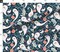 Various Fabrics by the Yard or Fat Quarter Halloween Paisley Botanical Leaves Flower Blue Green Salmon Custom Printed Fabric by Spoonflower